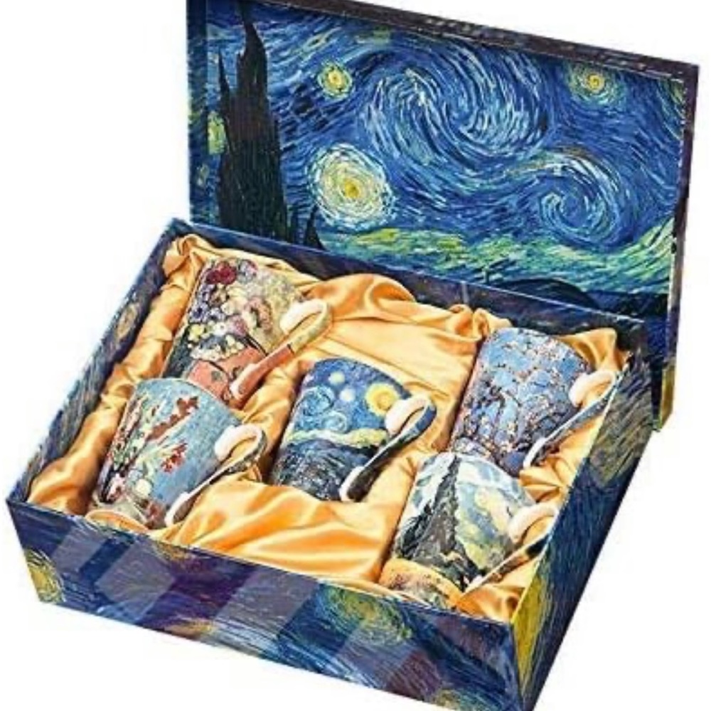 Van Gogh Bone China Mugs Set of 5